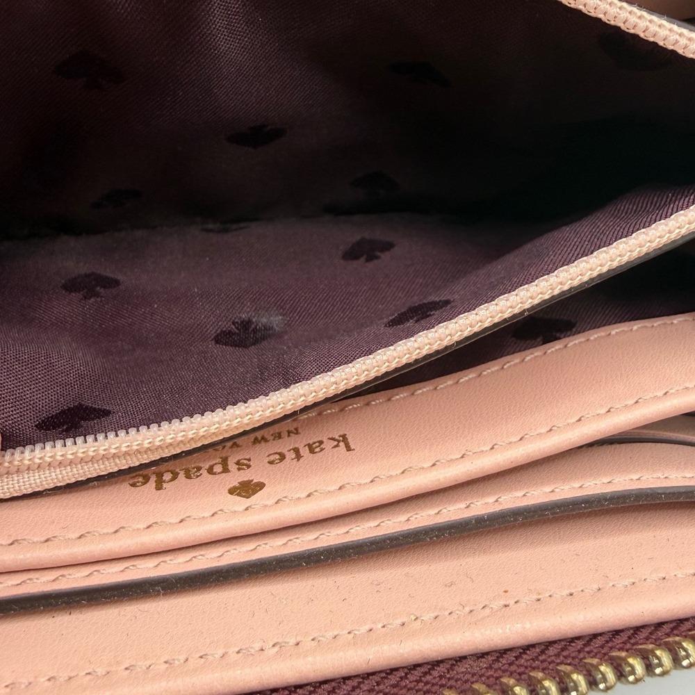 KATE SPADE Staci Colorblock Large Continental Wallet, Deep Red and Blush Pink - Picture 11 of 13